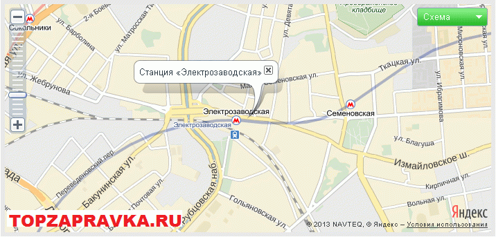 Карта метро москвы электрозаводская