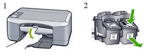 как поменять картридж в принтере hp